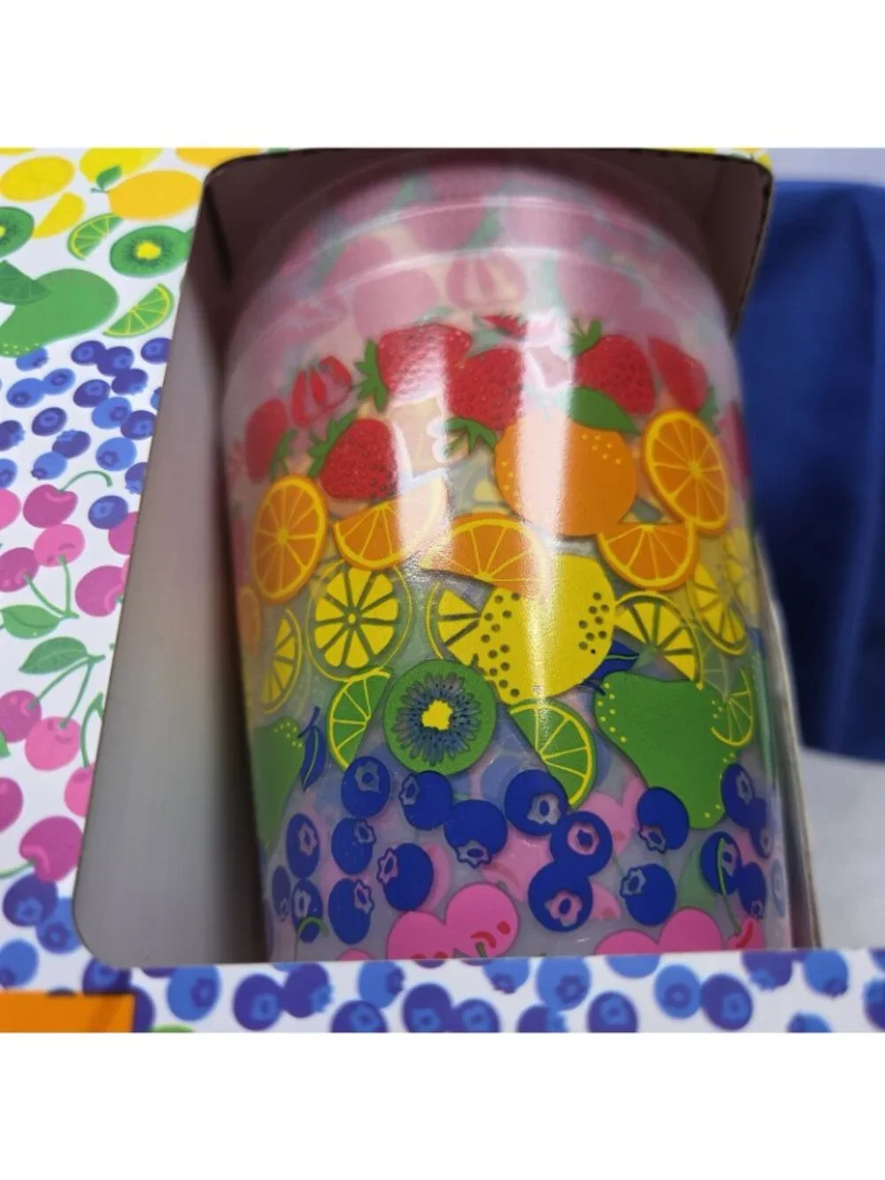 NWT C&C California Home 8 Pc Fruit Melamine Plate & Cup Set Rainbow Unopened